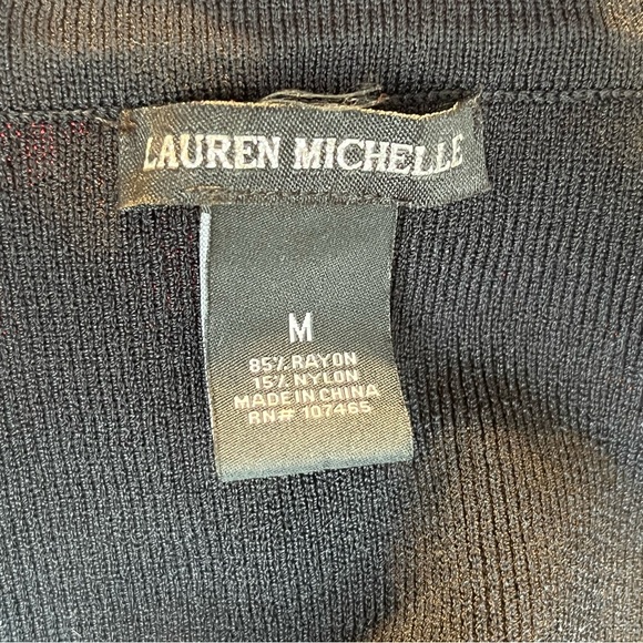 Lauren Michelle Women’s Black Open Knit Cardigan Sweater Sz Medium - Picture 5 of 5